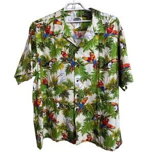 Vtg Hawaiian Islands USA Button Up Short Sleeve Parrot‎ Magnum PI Shirt Size 4X